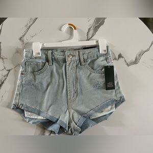 Women's High-Rise Cheeky Jean Shorts size 0/25 waist new